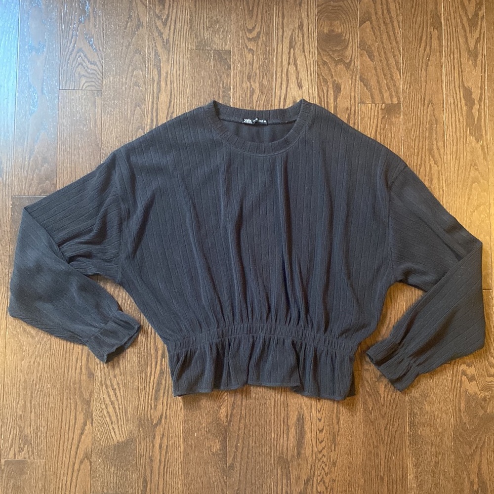 Zara Cinched Long Sleeve Top